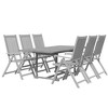 vidaXL Solid Wood Acacia Patio Dining Set 7 Piece Garden Seat, Rectangular, Outdoor - 3 of 4