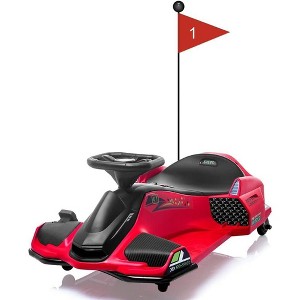 12V Kids Ride On Drift Car – Electric Go-Kart With Variable Speed, Music, Led Lights, Brushless Motor,Low-Power Alarm - 1 of 4