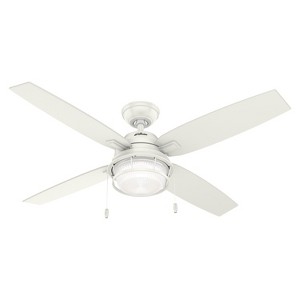 Hunter Fan 52" Ocala Damp Rated Ceiling Fan with LED Light Kit and Pull Chain Fresh White - 1 of 4