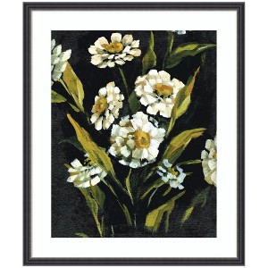 Kate and Laurel Framed Art Moody Floral 1 by Annie Quigley, 21x25, Stylish Black Narrow - 1 of 4