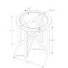 Angel Sar Modern Round Glass End Table with Solid Wood Base, Tempered Glass Top & Tripod Legs for Bedroom or Living Room, Walnut - 3 of 4