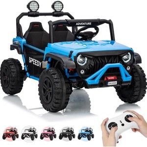 2 Seater Ride on Car for Kids, 24V Ride on Toy, Fast 4.97MPH Truck, 4WD Kids Electric Vehicles with Remote Control, Spring Suspension - 1 of 4