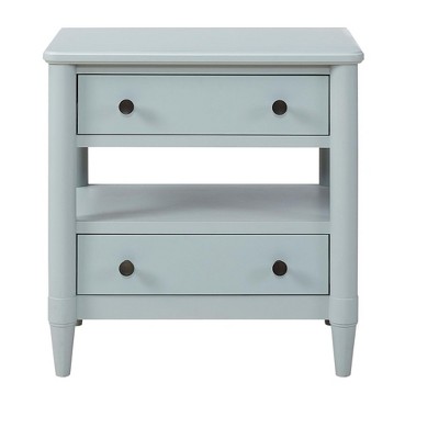 NicBex Open Nightstand with 2 Drawers Modern Bedside Table with Open Storage End Table for Bedroom, Living Room