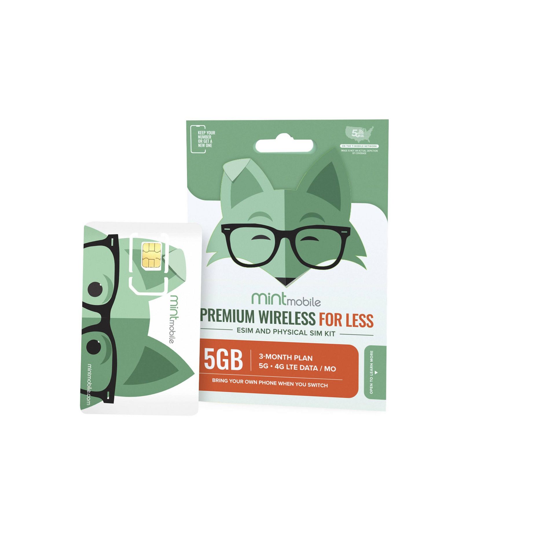 Mint Mobile 3 Month 5GB/mo Plan SIM Kit