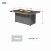 Moda Furnishings 26.77'' H x 62.99'' W Aluminum Propane Outdoor Fire Pit Table with Lid - 4 of 4