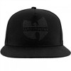 Adult Wu-Tang Black on Black Embroidered Logo Snapback Hat - 2 of 4