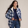 Lands' End Women's High Pile Fleece Reversible Mixed Media Long Jacket - 4 of 4