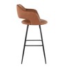 Fixed Faux Leather Contemporary Bar Stool with Low Back and Metal Legs for Home Bar or Kitchen (Set of 2) - 3 of 4