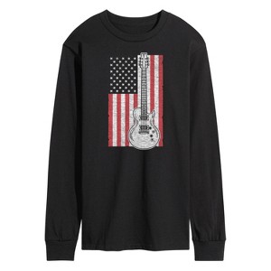 Men's - Instant Message - USA Flag Guitar Long Sleeve Graphic T-Shirt - 1 of 4