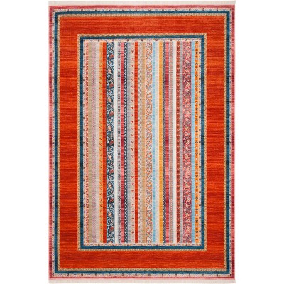 Colorful Striped Synthetic 5' x 7' Area Rug
