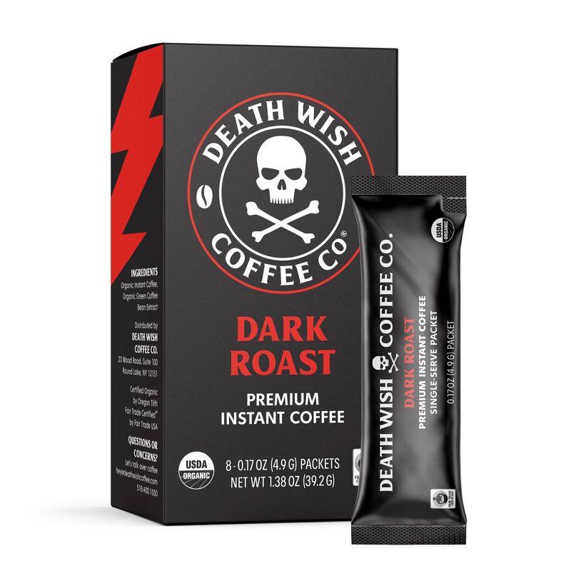 Death Wish Instant Coffee Dark Roast Ground - 8ct, 4 of 9