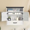 VEVOR Bathroom Wall Cabinet, 2 Doors & Adjustable Shelf, Over the Toilet Storage Medicine Cabinet Wall Mounted, with Drawer & Open Partition,White - 2 of 4