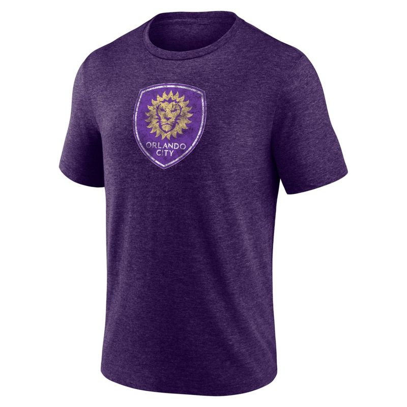 MLS Orlando City SC Men&#39;s Gray Short Sleeve Triblend Chest Logo T-Shirt, 2 of 4