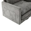 Lyngins Swivel Accent Chairs with Side Pockets and Pillow,Upholstered Swivel Reading Chairs,Chenille Sofa Chairs for Bedroom,Living Room - 4 of 4