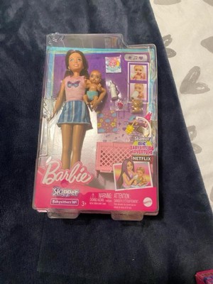 Barbie Skipper Babysitters Playset with Skipper Doll, Baby Doll with Sleepy  Eyes, Crib & Accessories