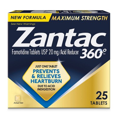Zantac 360 Maximum Strength Heartburn Prevention and Relief Tablets - 25ct