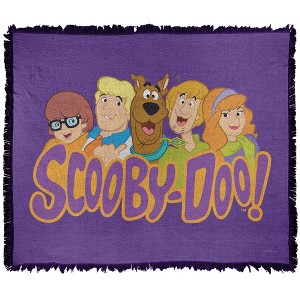 Scooby Doo! Scooby Gang Blanket 50"x60" Woven Tapestry - 1 of 4
