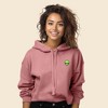 Dalix Alien Embroidered Fleece Cropped Hoodie Cold Fall Winter Women - 2 of 4