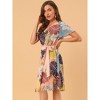 INSPIRE CHIC Women's V Neck Flutter Sleeve Chiffon Dresses - 3 of 4