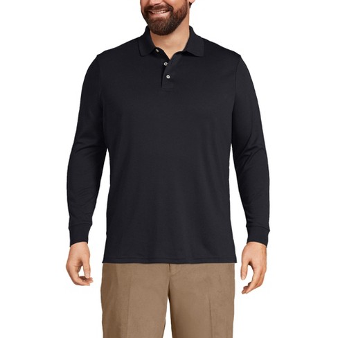 Lands' End Men's Big Long Sleeve Cotton Supima Polo Shirt - 3x Big ...
