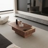 38" Large Rectangle Wood Coffee Table with Storage and Lift-Top, Wood Veneer Fluted Design, Adjustable Height for Living Room or Office – Cuddlewood - 3 of 4