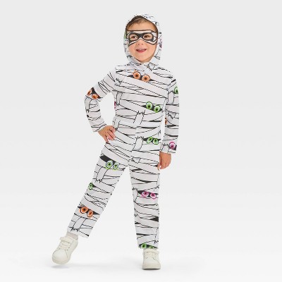 Photo 1 of 2-3 Toddler Blacklight Responsive Neon Eyes Mummy Halloween Costume Jumpsuit - Hyde & EEK! Boutique™