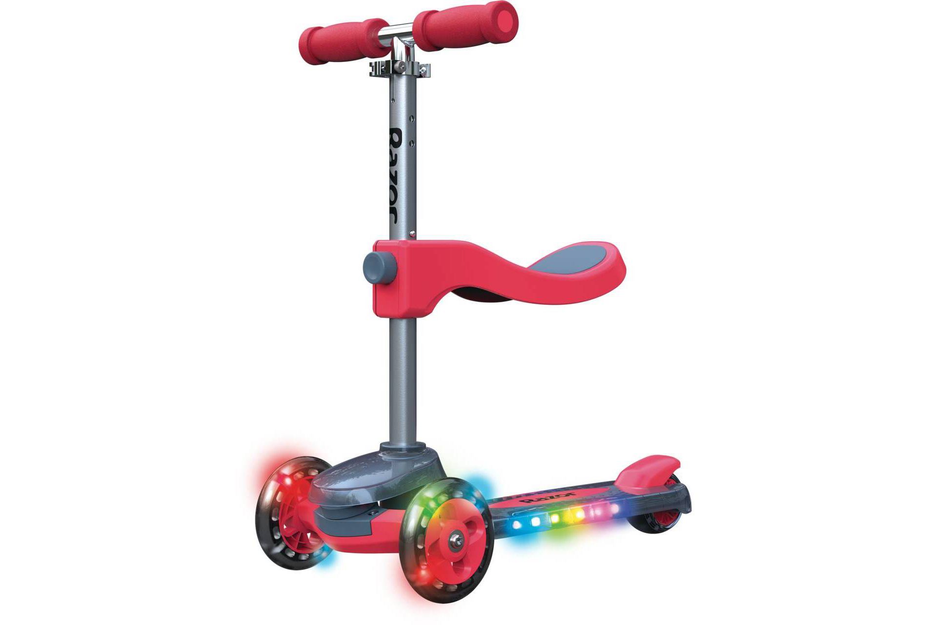 Razor Rollie DLX Kick Scooter - Red: 3-Wheel, Heel Brakes, Ages 2-4