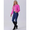 INSPIRE CHIC Women's Winter Open Front Short Faux Fur Jacket - 4 of 4