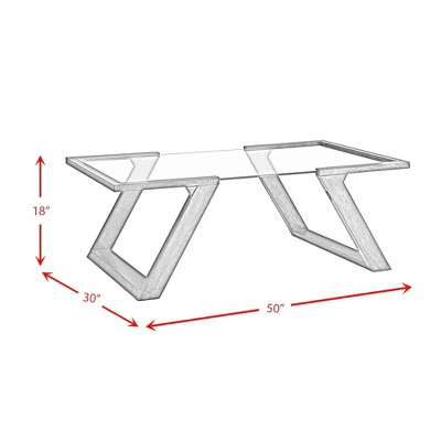 Espresso Dark Brown 50" Wood & Glass Rectangular Coffee Table