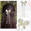 Unique Bargains Women's Hollow Butterfly Tassel Hair Clips and Pins Gold Tone 2 Pcs - 3 of 4