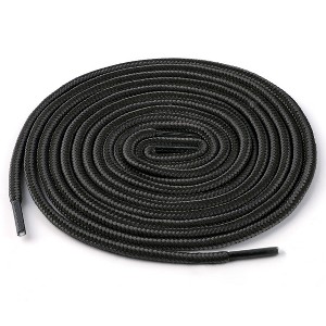 Elerevyo Round Rope Dual Colored Striped 0.2" Thick Boot Sneakers Shoelace 3 Pairs - 1 of 4