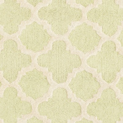 Hand-Tufted Light Green and Ivory Wool Square Area Rug