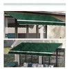 VisioGear Retractable Awning, 12'*8' Patio Awnings with Manual Crank Handle for Deck, Yard, Green, 141.75"*98.5"*58.25" - 4 of 4