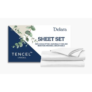 Delara 100% Eucalyptus Lyocell Tencel Sheet Set, Naturally Cooling, Soft, Silky, Temperature Balancing, Smooth & Breathable - 1 of 4