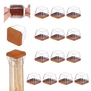 Unique Bargains Hardwood Floor Silicone Pads with Felt Pads Furniture Leg Covers for Chair - 1 of 4