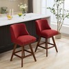 Sapphtopaz Mid-Century Dining Chairs Set of 2,  Counter Height Swivel Barstools, Kitchen Chairs with Wood Legs for Kitchen Dining Room - 2 of 4