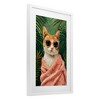 Stupell Industries Cozy Cat and Tropical Plants Framed Print Under Glass Art - 2 of 4