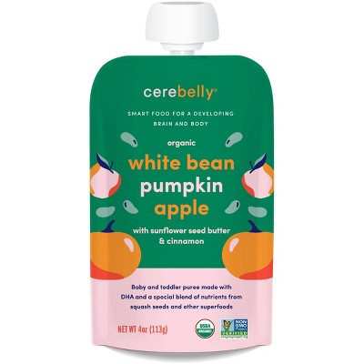 Cerebelly Organic White Bean, Pumpkin and Apple Baby Food Pouch - 4oz