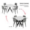 Kumasinova 5-Piece Dining Set for 4 – Faux Marble Square Table with 4 Leather Upholstered Chairs, Modern Kitchen Table Set - 3 of 4