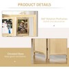 Gulches 4 Panel Room Divider, 5.6' Indoor Wood Portable Folding Privacy Screens with Photo Frames ,Freestanding Wall Dividers for Home Office, Natural - 4 of 4