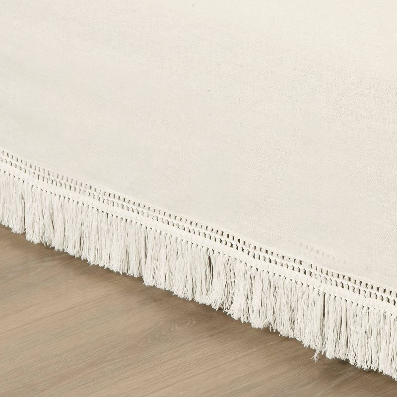 Lush Décor 15" Boho Fringe Tailored Drop Easy Fit Bed Skirt, 2 of 5