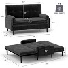 UNISOAR Queen Sleeper Sofa Bed Couch, Pull-Out Feature, 5 Adjustable Backrest, Removable Armrests, Ottoman & Storage for Living Room, Black/Beige/Gray - 3 of 4