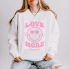 S.W.Smiley Love More Smiley - Women's Lightweight Garment Dyed Sweatshirt - 2 of 3
