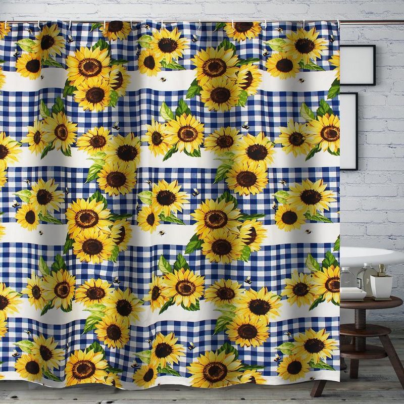 Barefoot Bungalow Sunflower Bath Shower Curtain - Gold 72x72, 2 of 5
