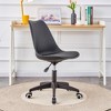 21.3"Modern Home Office Desk Chairs, Adjustable 360 Swivel Chair Engineering Plastic Armless Swivel Computer Chair,Brown - 4 of 4