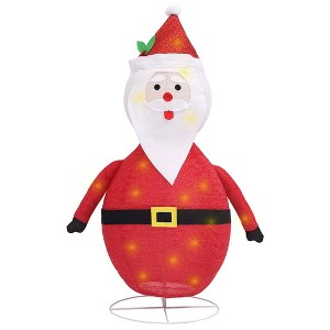 vidaXL Santa Claus Figure Red Fabric, Steel 23.6 in Christmas Decoration - 1 of 4