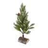 Whisen Set of 2, 13.4" Christmas PVC Tree On Wood Base with Snow - 2 of 4