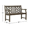 Lidwina Grey-washed Vintage Wood Garden Bench for 2 Seaters - 3 of 4