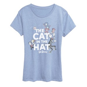 Women's - Dr. Seuss - Cat In Hat Tonal Short Sleeve Graphic T-Shirt - 1 of 4