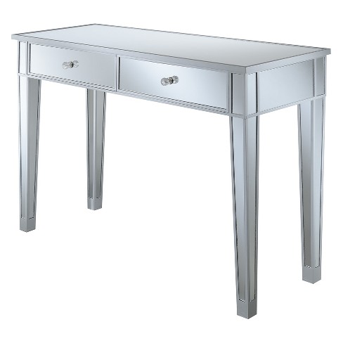 Gold Coast Mirrored Desk Vanity Silver Natural Johar Furniture